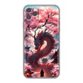 Дизайнерский силиконовый чехол для Iphone 11 Pro Дракон Японский