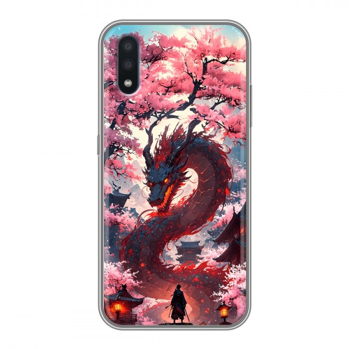 Дизайнерский силиконовый чехол для Samsung Galaxy M01 Дракон Японский