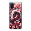 Дизайнерский силиконовый чехол для OPPO A53 Дракон Японский