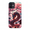 Дизайнерский силиконовый чехол для Iphone 12 Mini Дракон Японский