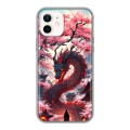 Дизайнерский силиконовый чехол для Iphone 12 Дракон Японский