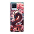 Дизайнерский силиконовый чехол для Realme 8 Дракон Японский