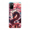 Дизайнерский силиконовый чехол для Xiaomi Poco M3 Pro Дракон Японский