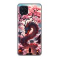 Дизайнерский силиконовый чехол для Samsung Galaxy A22 Дракон Японский