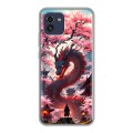 Дизайнерский силиконовый чехол для Samsung Galaxy A03 Дракон Японский
