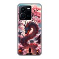 Дизайнерский силиконовый чехол для Vivo Y35 Дракон Японский