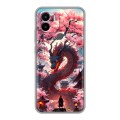Дизайнерский силиконовый чехол для Xiaomi Redmi A1 Plus Дракон Японский