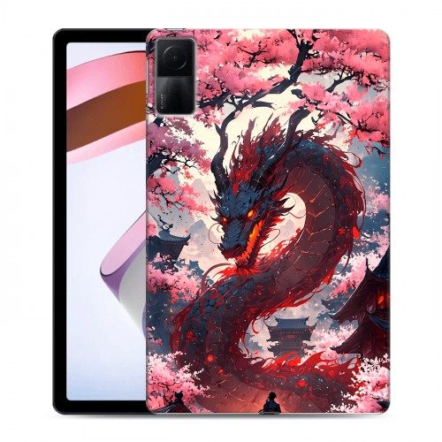 Дизайнерский силиконовый чехол для Xiaomi RedMi Pad Дракон Японский
