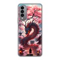 Дизайнерский силиконовый чехол для Wiko T50 Дракон Японский
