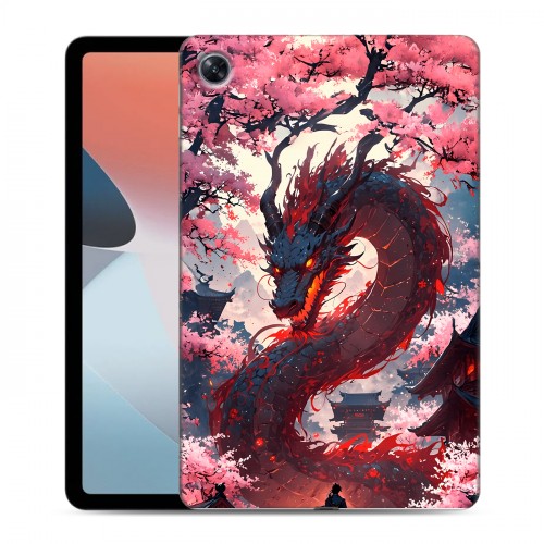 Дизайнерский силиконовый чехол для OPPO Pad Air Дракон Японский