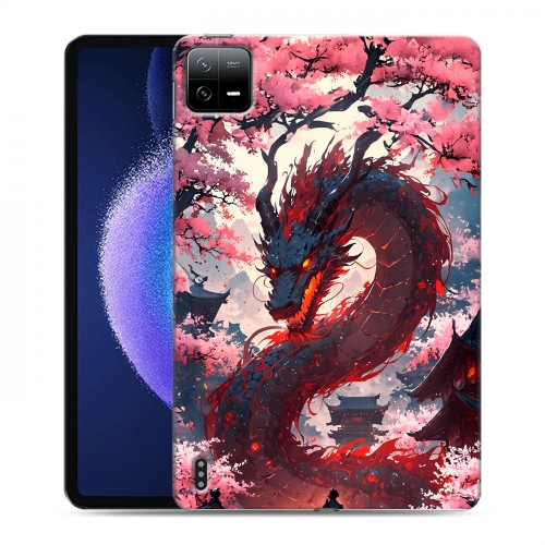 Дизайнерский силиконовый чехол для Xiaomi Pad 6 Дракон Японский