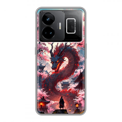 Дизайнерский силиконовый чехол для Realme GT3 Дракон Японский