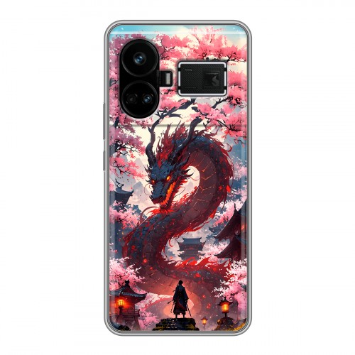Дизайнерский силиконовый чехол для Realme GT5 Дракон Японский