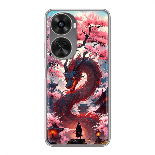 Дизайнерский силиконовый чехол для Huawei Nova 11 SE Дракон Японский