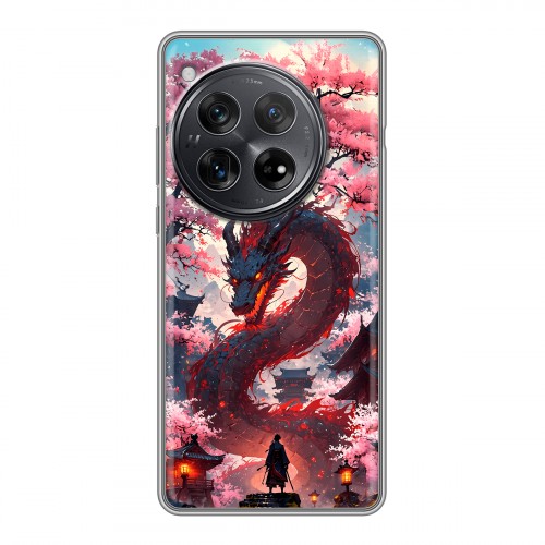 Дизайнерский пластиковый чехол для OnePlus 12 Дракон Японский