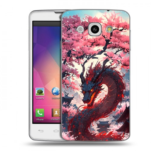 Дизайнерский пластиковый чехол для LG L60 Дракон Японский