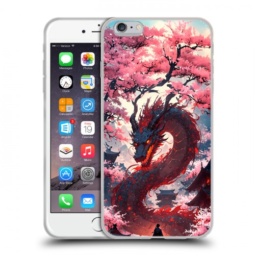 Дизайнерский силиконовый чехол для Iphone 6 Plus/6s Plus Дракон Японский