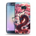Дизайнерский силиконовый чехол для Samsung Galaxy S6 Edge Дракон Японский