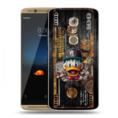 Дизайнерский пластиковый чехол для ZTE Axon 7 Дональд Дак Доллар