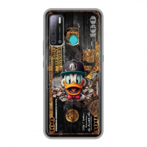 Дизайнерский силиконовый с усиленными углами чехол для Tecno Pouvoir 4 Дональд Дак Доллар