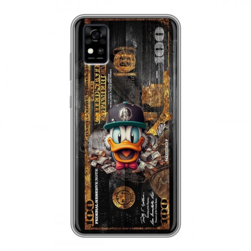 Дизайнерский силиконовый чехол для ZTE Blade A31 Дональд Дак Доллар