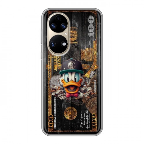 Дизайнерский силиконовый с усиленными углами чехол для Huawei P50 Pro Дональд Дак Доллар