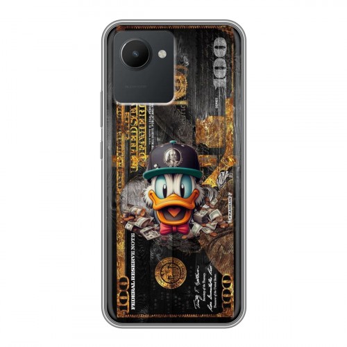 Дизайнерский силиконовый с усиленными углами чехол для Realme C30 Дональд Дак Доллар