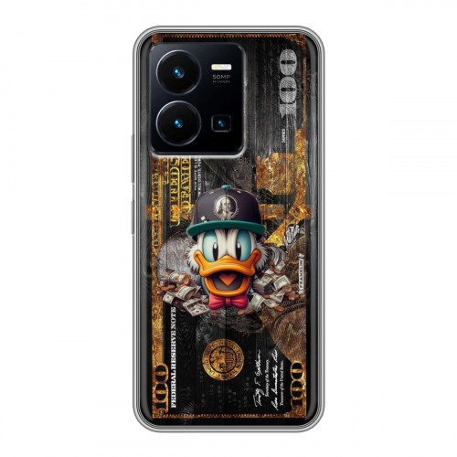 Дизайнерский силиконовый с усиленными углами чехол для Vivo Y35 Дональд Дак Доллар