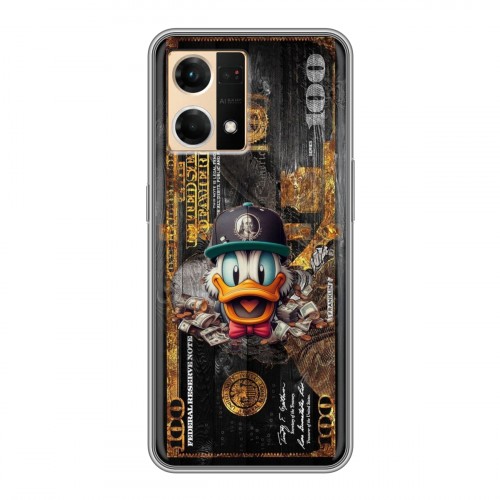 Дизайнерский силиконовый с усиленными углами чехол для OPPO Reno7 Дональд Дак Доллар