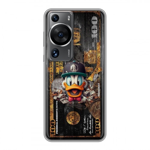 Дизайнерский силиконовый с усиленными углами чехол для Huawei P60 Дональд Дак Доллар