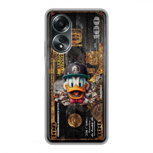 Дизайнерский пластиковый чехол для OPPO A58 4G Дональд Дак Доллар