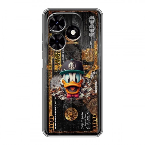 Дизайнерский силиконовый чехол для Tecno Spark Go 2024 Дональд Дак Доллар