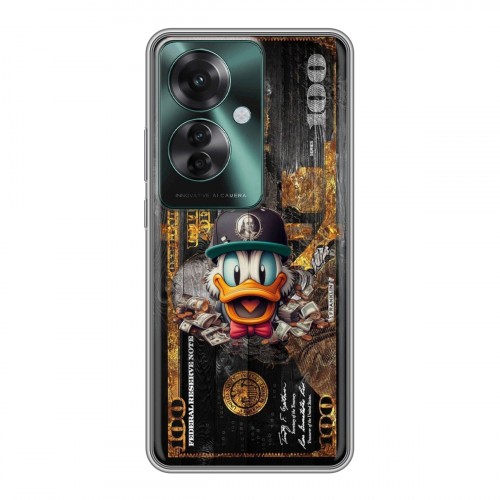 Дизайнерский пластиковый чехол для Oppo Reno 11F Дональд Дак Доллар