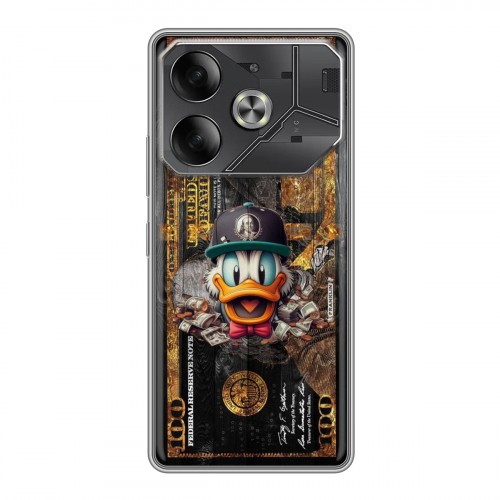 Дизайнерский пластиковый чехол для Tecno Pova 6 Дональд Дак Доллар