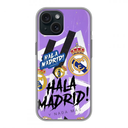 Дизайнерский силиконовый чехол для Iphone 15 Real Madrid Реал Мадрид