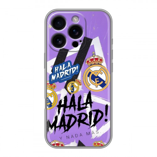 Дизайнерский силиконовый чехол для Iphone 16 Pro Real Madrid Реал Мадрид