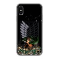 Дизайнерский силиконовый чехол для Iphone x10 Атака титанов