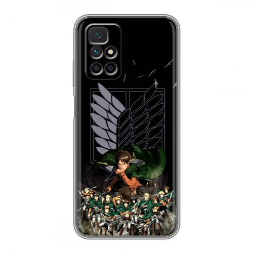 Дизайнерский силиконовый чехол для Xiaomi Redmi 10 Атака титанов