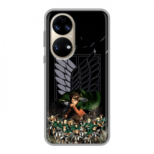 Дизайнерский силиконовый с усиленными углами чехол для Huawei P50 Pro Атака титанов