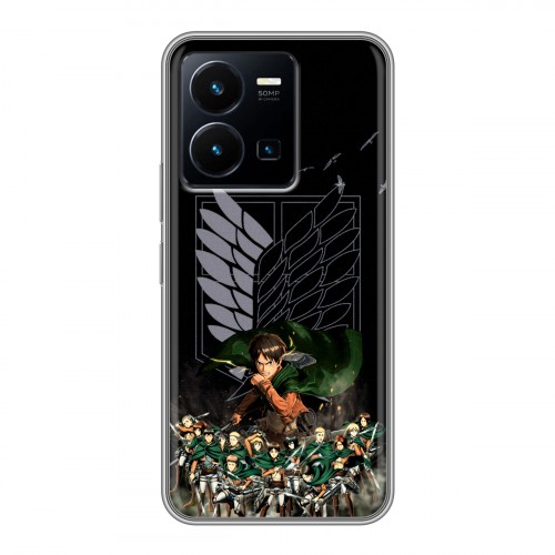 Дизайнерский силиконовый с усиленными углами чехол для Vivo Y35 Атака титанов