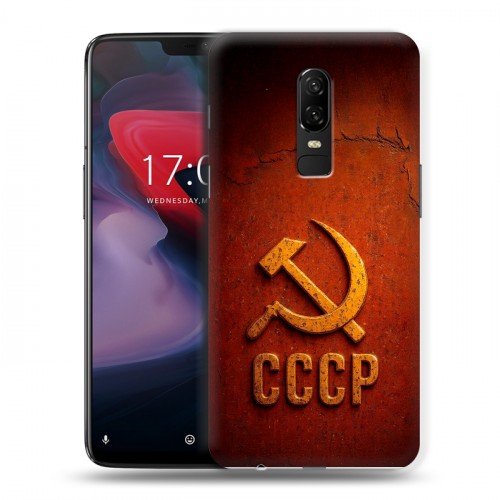 Дизайнерский пластиковый чехол для OnePlus 6 Флаг Герб СССР