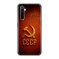 Дизайнерский силиконовый с усиленными углами чехол для Realme 6 Флаг Герб СССР