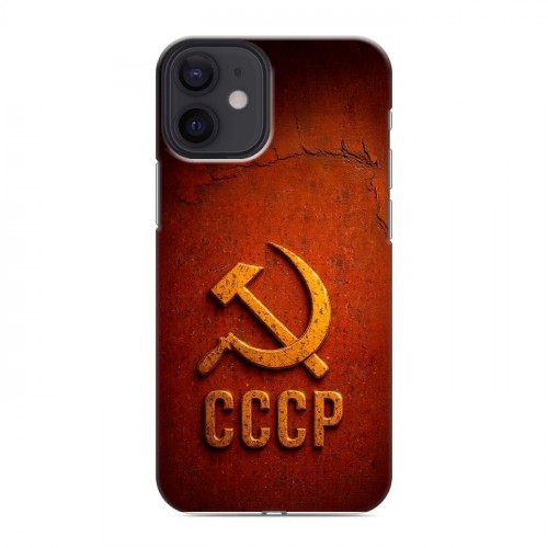 Дизайнерский силиконовый с усиленными углами чехол для Iphone 12 Mini Флаг Герб СССР
