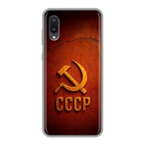 Дизайнерский силиконовый чехол для Samsung Galaxy A02 Флаг Герб СССР