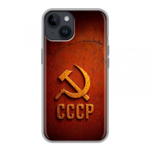 Дизайнерский силиконовый чехол для Iphone 14 Флаг Герб СССР