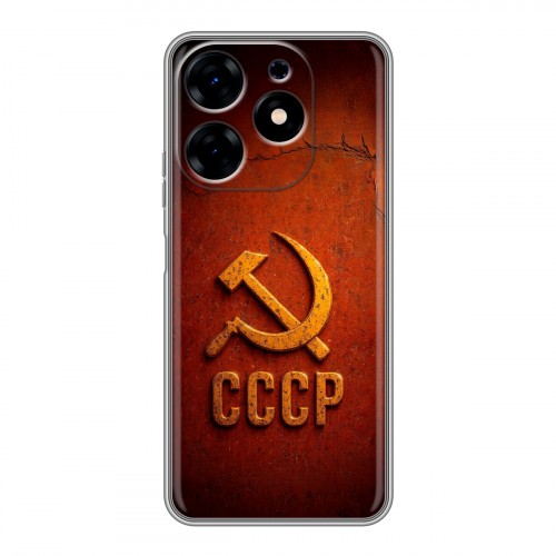 Дизайнерский силиконовый с усиленными углами чехол для Tecno Spark 10 Флаг Герб СССР