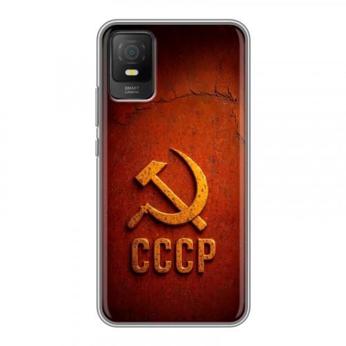 Дизайнерский силиконовый чехол для TCL 403 Флаг Герб СССР
