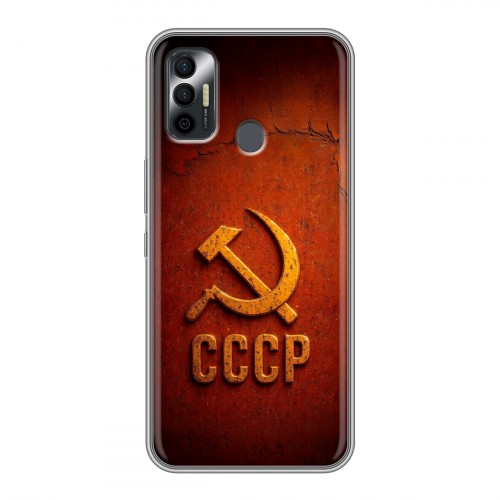 Дизайнерский силиконовый чехол для Tecno Spark 7 Флаг Герб СССР