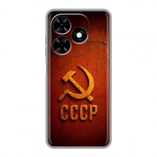 Дизайнерский силиконовый чехол для Tecno Spark Go 2024 Флаг Герб СССР