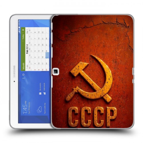 Дизайнерский силиконовый чехол для Samsung Galaxy Tab 4 10.1 Флаг Герб СССР